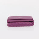 BOTTEGA VENETA INTRECCIATO Trifold Wallet Leather Purple Auth bs31039-6