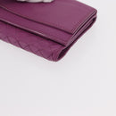 BOTTEGA VENETA INTRECCIATO Trifold Wallet Leather Purple Auth bs31039-14