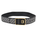 Christian Dior Trotter Canvas Belt 35.4"" Black Auth bs31040-1