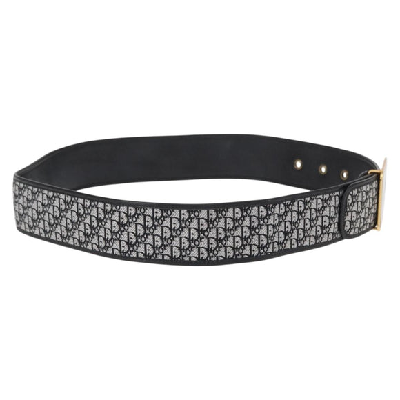 Christian Dior Trotter Canvas Belt 35.4"" Black Auth bs31040