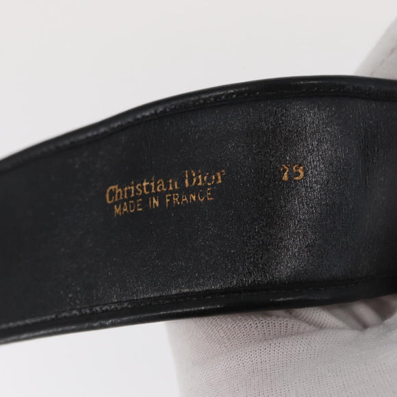 Christian Dior Trotter Canvas Belt 35.4"" Black Auth bs31040