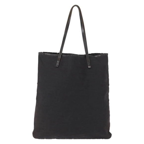FENDI Zucca Canvas Tote Bag Black Brown Auth bs31042
