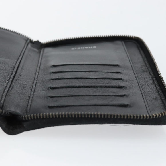 CHANEL New Travel Line Long Wallet Nylon Black Silver CC Auth bs31044