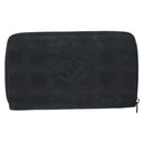CHANEL New Travel Line Long Wallet Nylon Black Silver CC Auth bs31044-13