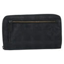 CHANEL New Travel Line Long Wallet Nylon Black Silver CC Auth bs31044-2