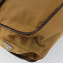 PRADA Shoulder Bag Nylon Beige Silver Auth bs31046-14