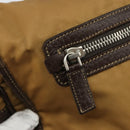 PRADA Shoulder Bag Nylon Beige Silver Auth bs31046-18
