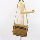 PRADA Shoulder Bag Nylon Beige Silver Auth bs31046-24