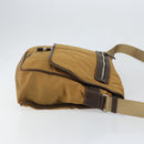 PRADA Shoulder Bag Nylon Beige Silver Auth bs31046-3