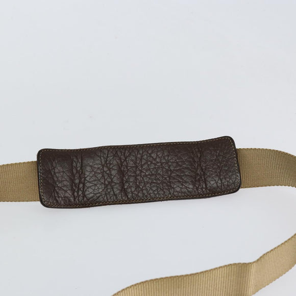 PRADA Shoulder Bag Nylon Beige Silver Auth bs31046