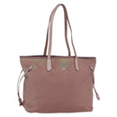 PRADA Tote Bag Nylon Pink Silver Auth bs31047-1