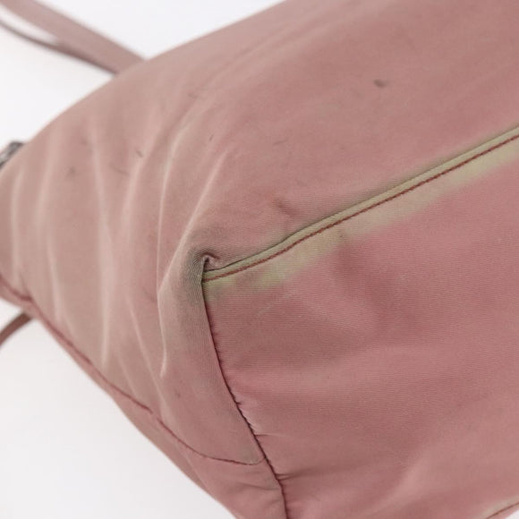 PRADA Tote Bag Nylon Pink Silver Auth bs31047