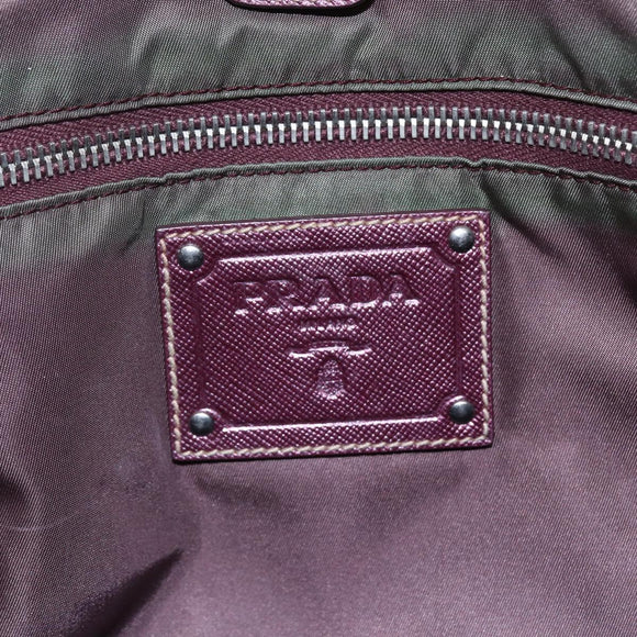 PRADA Tote Bag Nylon Pink Silver Auth bs31047