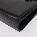 GIVENCHY Hand Bag Leather Black Gold Auth bs31048-14