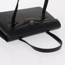 GIVENCHY Hand Bag Leather Black Gold Auth bs31048-6
