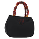 GIVENCHY Hand Bag Nylon Black Gold Auth bs31049-1