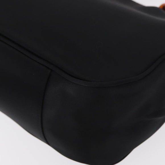 GIVENCHY Hand Bag Nylon Black Gold Auth bs31049