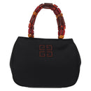 GIVENCHY Hand Bag Nylon Black Gold Auth bs31049-13