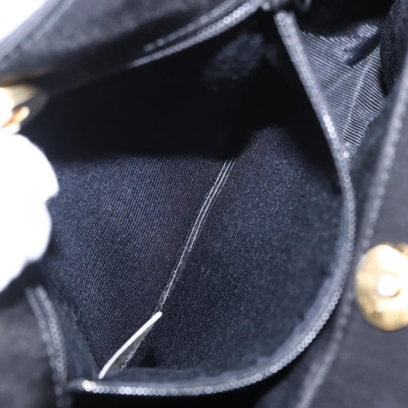 GIVENCHY Hand Bag Nylon Black Gold Auth bs31049