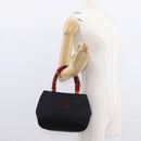 GIVENCHY Hand Bag Nylon Black Gold Auth bs31049-22