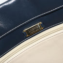 LOEWE Hand Bag Leather Navy Gold Auth bs31051-17