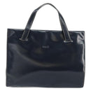 LOEWE Hand Bag Leather Navy Gold Auth bs31051-13