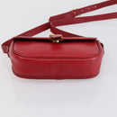 SAINT LAURENT Shoulder Bag Leather 2 Set Red Brown Auth bs31054-16