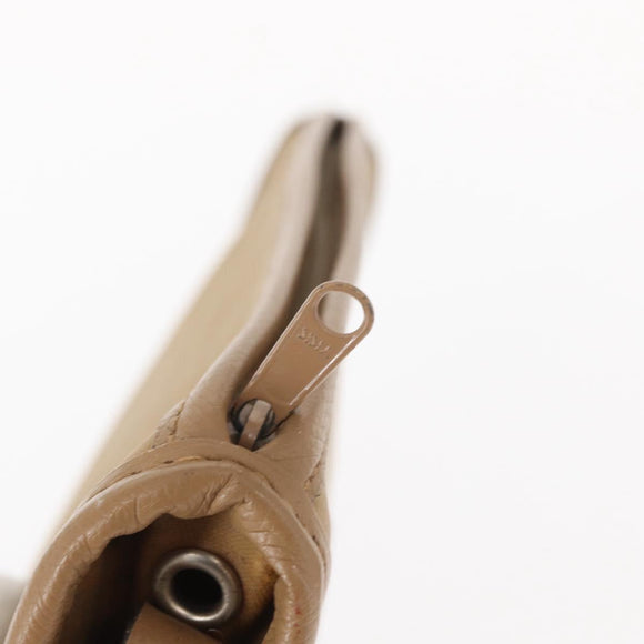 FENDI Zucca Canvas Clutch Bag PVC 2 Set Beige Black Auth bs31055