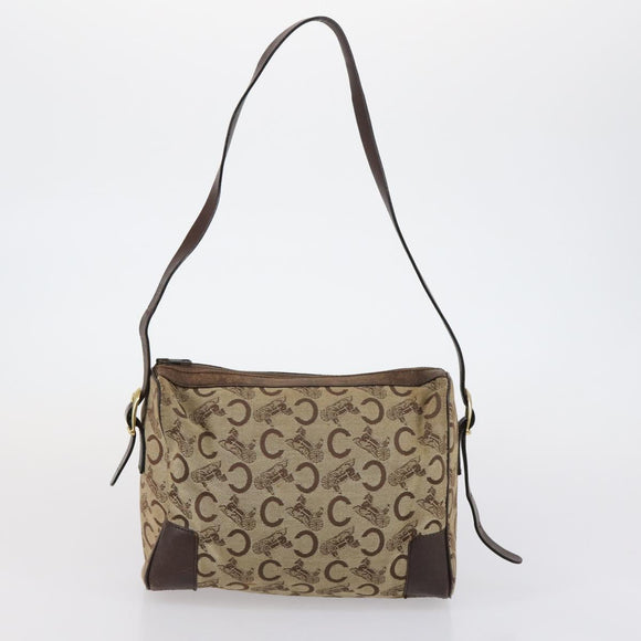 CELINE Macadam Canvas C Sulky Shoulder Bag 2 Set Beige Navy Auth bs31056