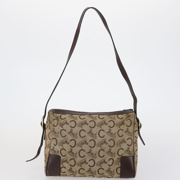 CELINE Macadam Canvas C Sulky Shoulder Bag 2 Set Beige Navy Auth bs31056