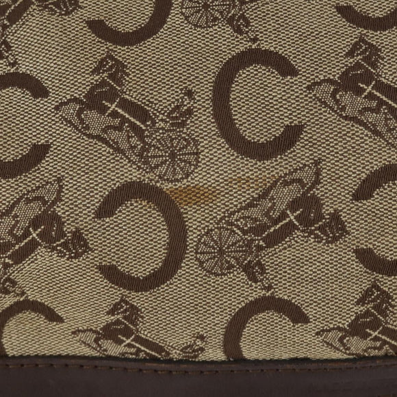 CELINE Macadam Canvas C Sulky Shoulder Bag 2 Set Beige Navy Auth bs31056