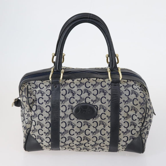 CELINE Macadam Canvas C Sulky Shoulder Bag 2 Set Beige Navy Auth bs31056