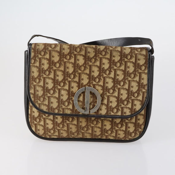 Christian Dior Trotter Canvas Shoulder Bag 2 Set Navy Brown Auth bs31057