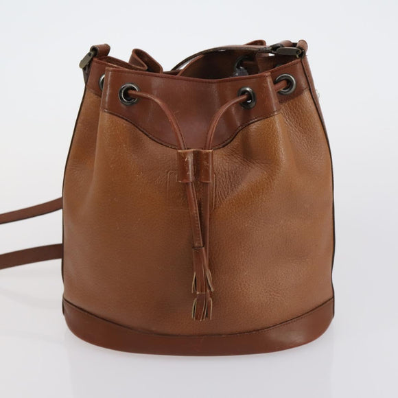 BURBERRY Schoudertas Leer Canvas 2-delig Beige Bruin Auth bs31058