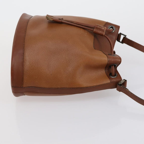 BURBERRY Schoudertas Leer Canvas 2-delig Beige Bruin Auth bs31058