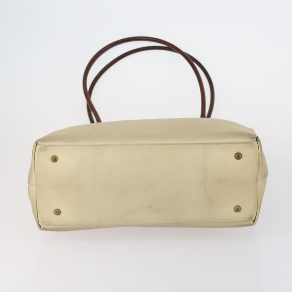 BURBERRY Schoudertas Leer Canvas 2-delig Beige Bruin Auth bs31058