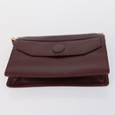 CARTIER Must Line Clutch Bag Leather 3 Set Bordeaux Gold Auth bs31059-12