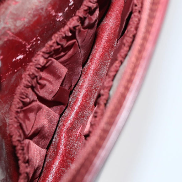 CARTIER Must Line Clutch Bag Leather 3 Set Bordeaux Gold Auth bs31059