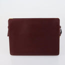 CARTIER Must Line Clutch Bag Leather 3 Set Bordeaux Gold Auth bs31059-15