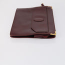 CARTIER Must Line Clutch Bag Leather 3 Set Bordeaux Gold Auth bs31059-16
