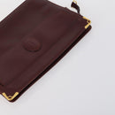 CARTIER Must Line Clutch Bag Leather 3 Set Bordeaux Gold Auth bs31059-17