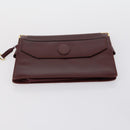 CARTIER Must Line Clutch Bag Leather 3 Set Bordeaux Gold Auth bs31059-18