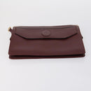 CARTIER Must Line Clutch Bag Leather 3 Set Bordeaux Gold Auth bs31059-6