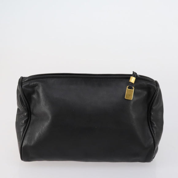 LOEWE Clutch Bag Leather 3 Set Beige Black Brown Auth bs31061