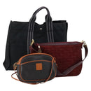 HERMES Givenchy Bally Bag Canvas Suede PVC 3 Set Beige Bordeaux Auth bs31062-1