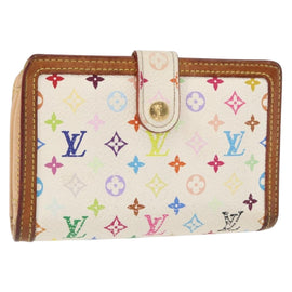 LOUIS VUITTON Multicolor Portefeuille Viennois Wallet White M92987 Auth bs31081
