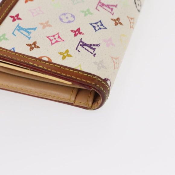 LOUIS VUITTON Multicolor Portefeuille Viennois Wallet White M92987 Auth bs31081