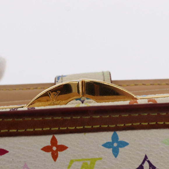 LOUIS VUITTON Multicolor Portefeuille Viennois Geldbörse Weiß M92987 Auth bs31081