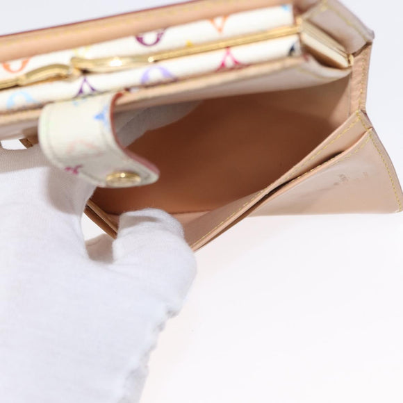 LOUIS VUITTON Multicolor Portefeuille Viennois Wallet White M92987 Auth bs31081