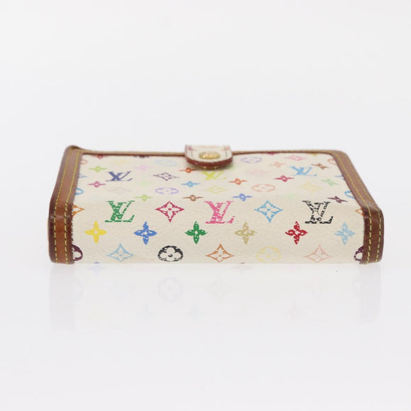 LOUIS VUITTON Multicolor Portefeuille Viennois Geldbörse Weiß M92987 Auth bs31081
